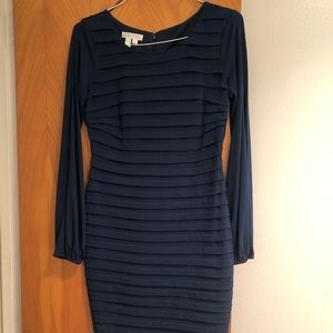 Navy Blue Long Sleeve Dress